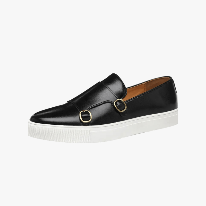 Men's Leather Loafers with Buckle Smart Casual Slip-On Shoes Luxeoutfit
