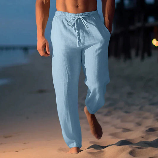 Men's Lightweight Linen Trousers for Summer Comfort