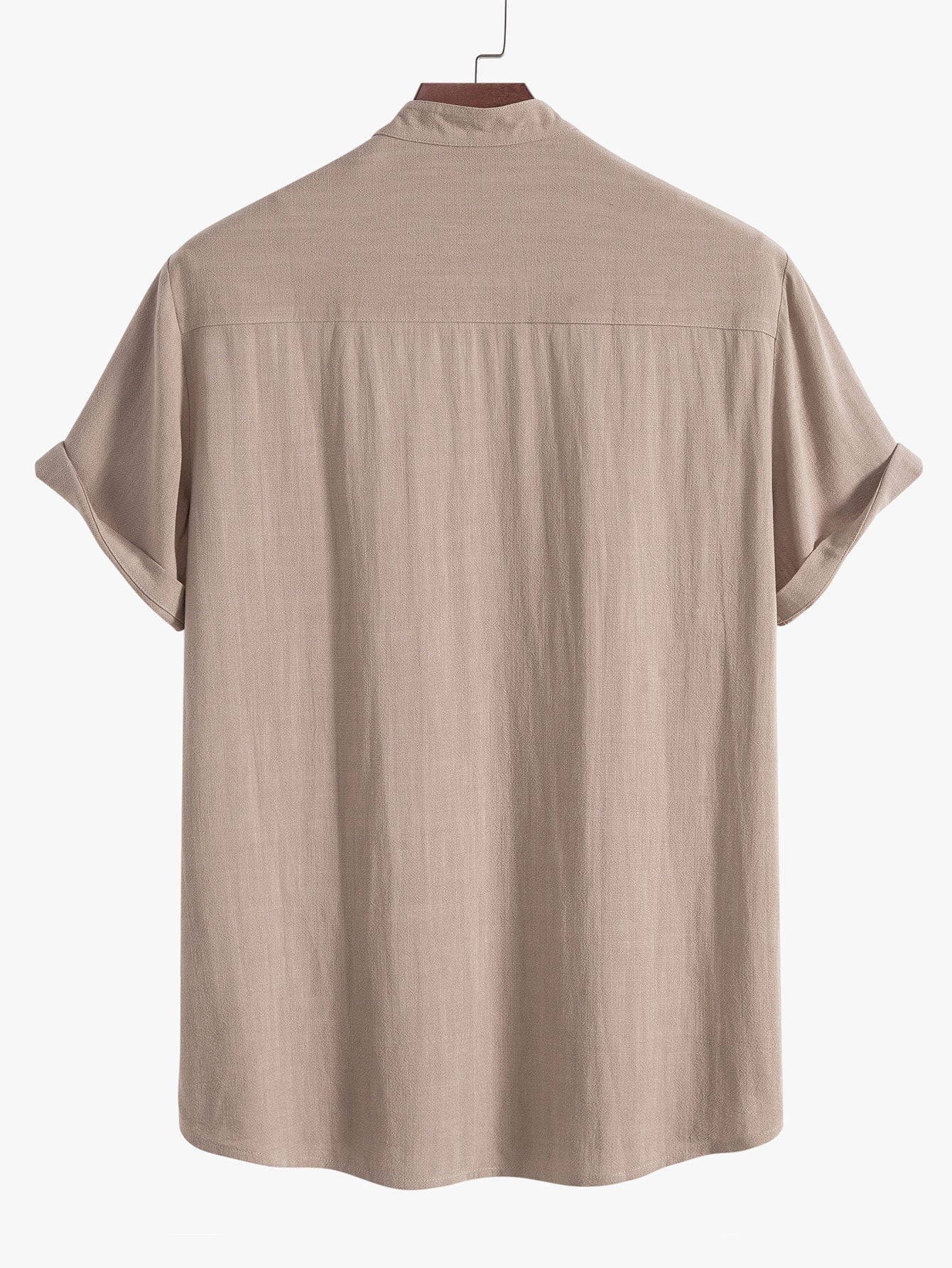 Men's Linen Shirt with Raised Collar for Stylish Comfort Luxeoutfit