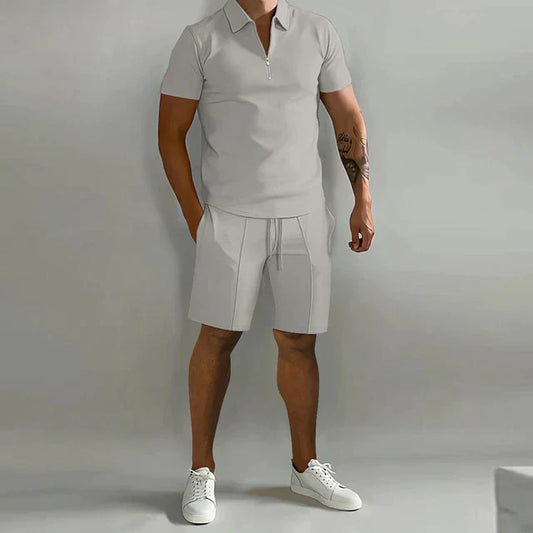 Men's Luxury Polo Shirt and Shorts Summer Set