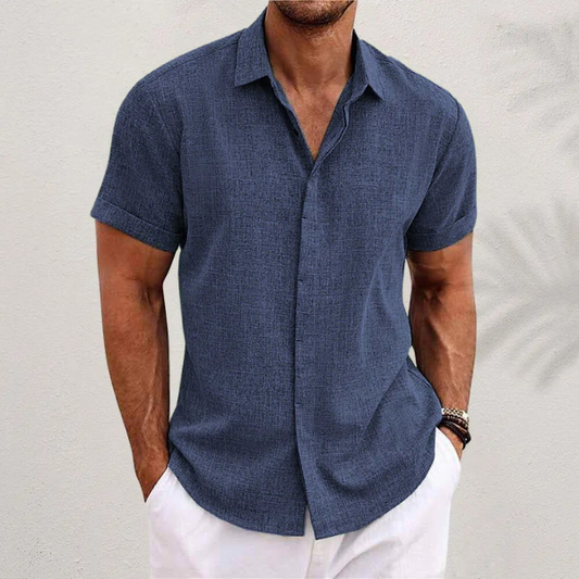 Men's Short Sleeve Linen Shirt for Summer Style and Comfort