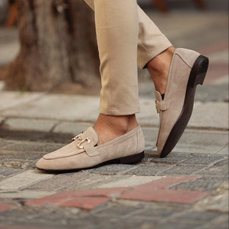 Men's Suede Loafers with Elegant Horsebit Detail Luxeoutfit