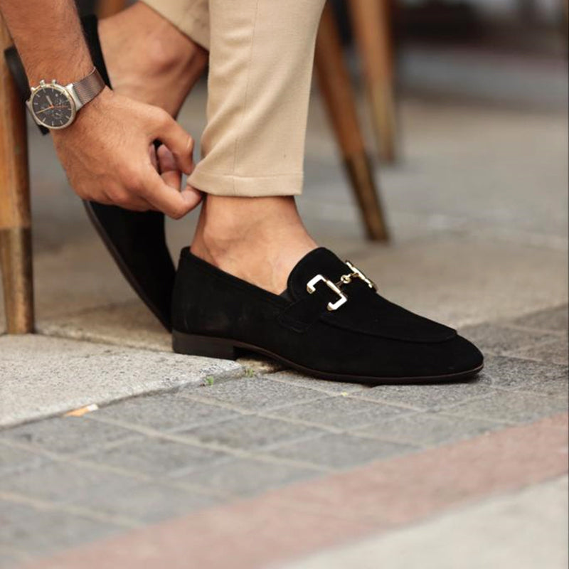 Men's Suede Loafers with Elegant Horsebit Detail Luxeoutfit