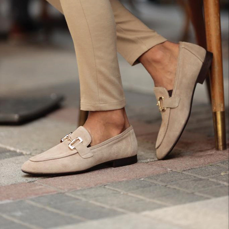 Men's Suede Loafers with Elegant Horsebit Detail Luxeoutfit