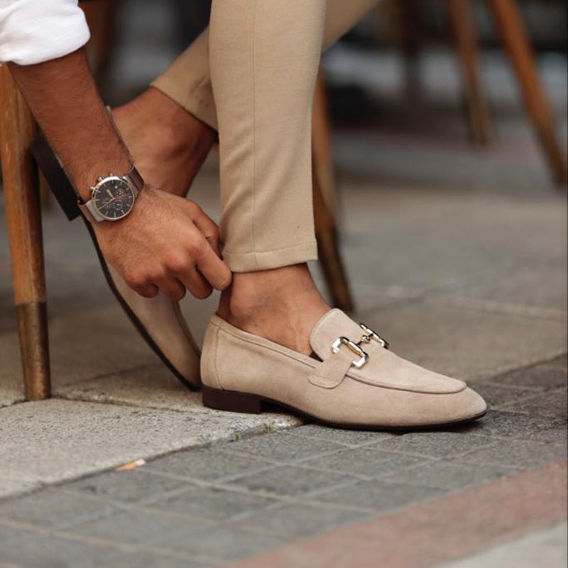 Men's Suede Loafers with Elegant Horsebit Detail Luxeoutfit