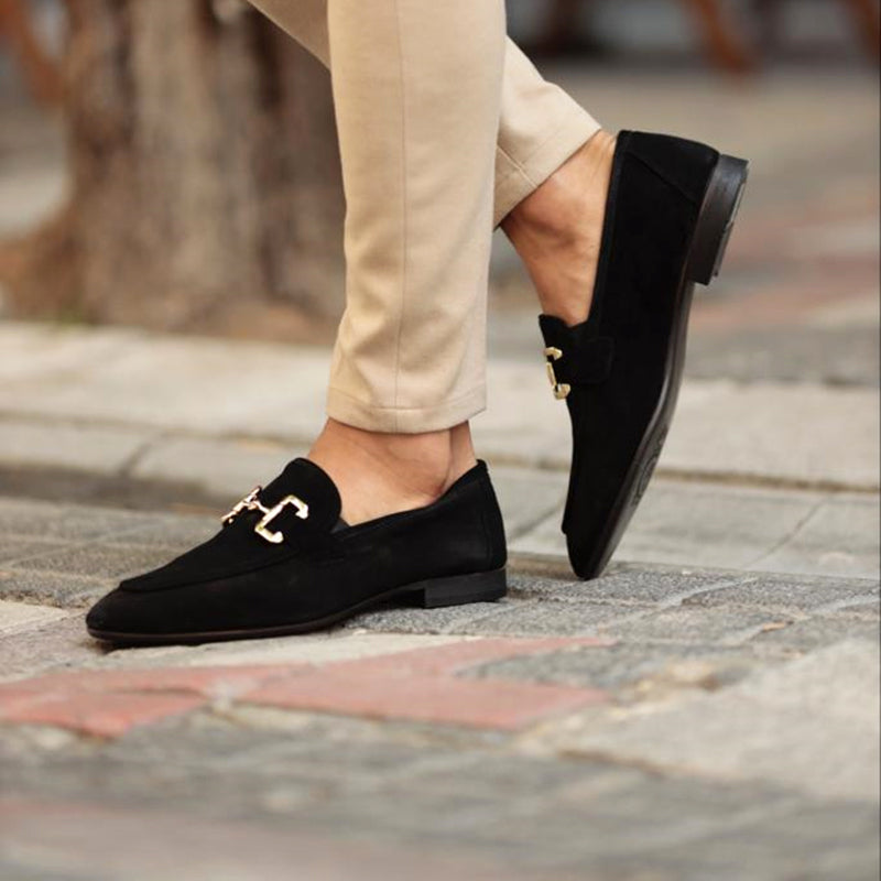 Men's Suede Loafers with Elegant Horsebit Detail Luxeoutfit