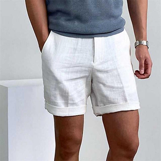 Men's Vintage Linen Beach Shorts for Summer Style Luxeoutfit