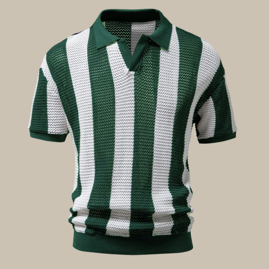 Marco - Elegant old-money style polo shirt with short sleeves for men