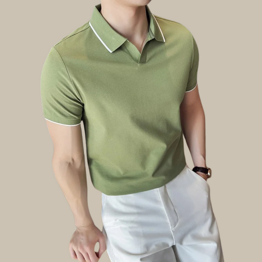 Marco - Elegant knit polo with collar for men