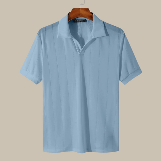 Marco - Elegant knitted polo shirt with collar for men