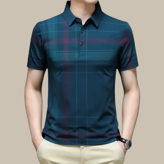 Ken Polo - Polo casual a maniche corte con motivo scozzese per uomo