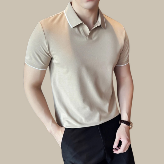 Marco - Elegant knit polo with collar for men