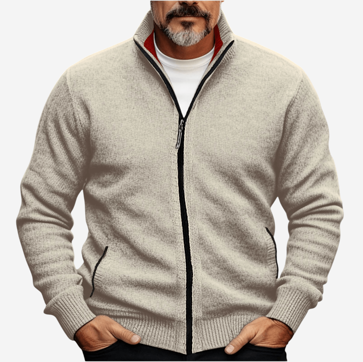LUXEOUTFIT | Full-Zip Knit Cardigan
