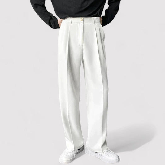 Pantaloni Eleganti Oversize da Uomo in Cotone e Poliestere