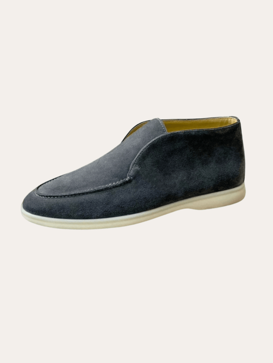 Stylish Dark Grey Suede High Loafers for Men