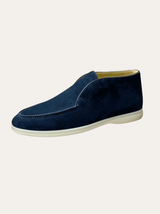 Stylish Navy Suede High Loafers for Men - Comfortable & Chic