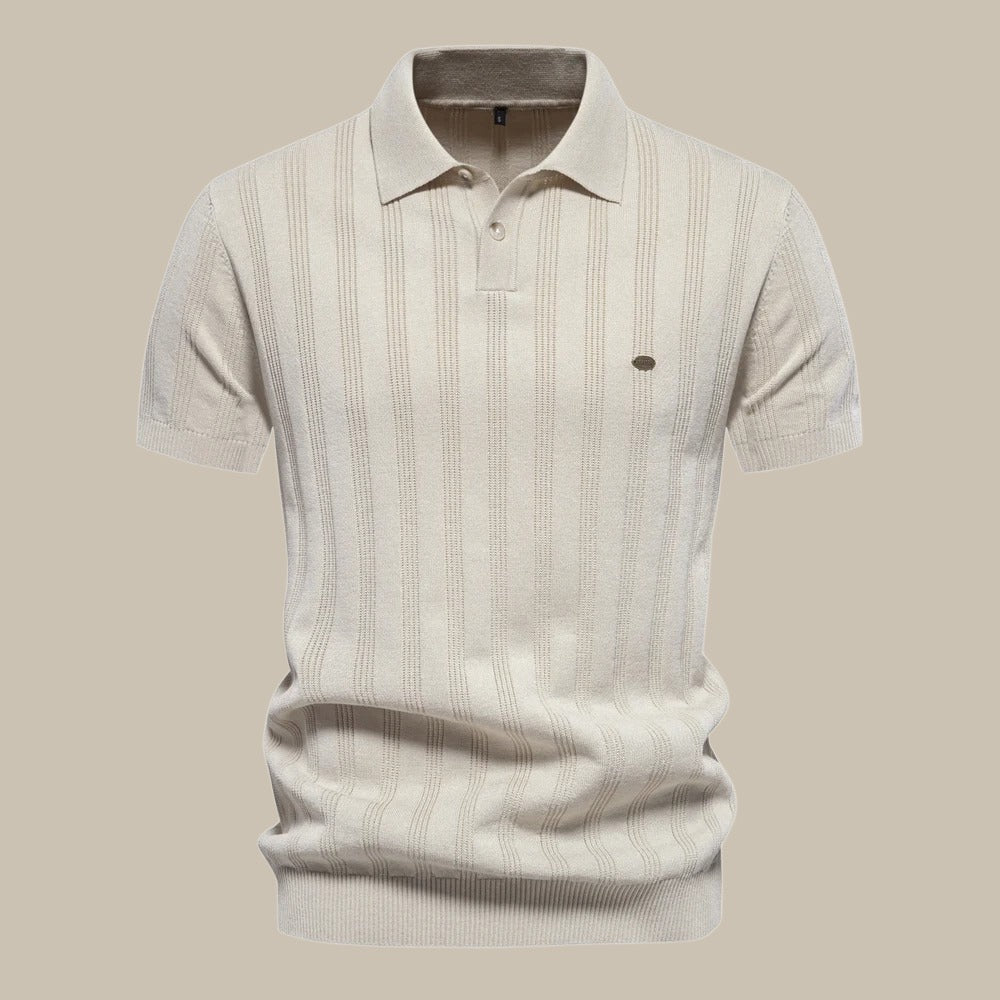 Marco - Polo elegante in merino con maniche corte da uomo