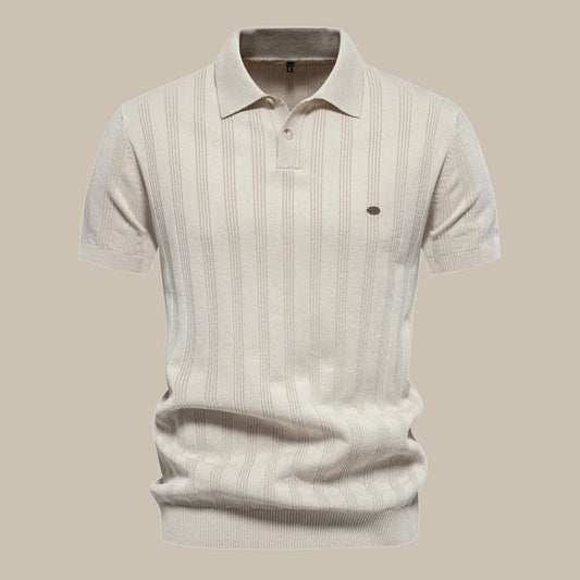 Marco - Polo elegante in merino con maniche corte da uomo