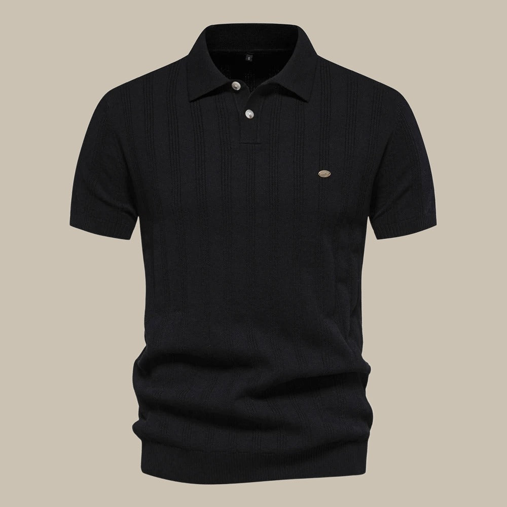 Marco - Polo elegante in merino con maniche corte da uomo