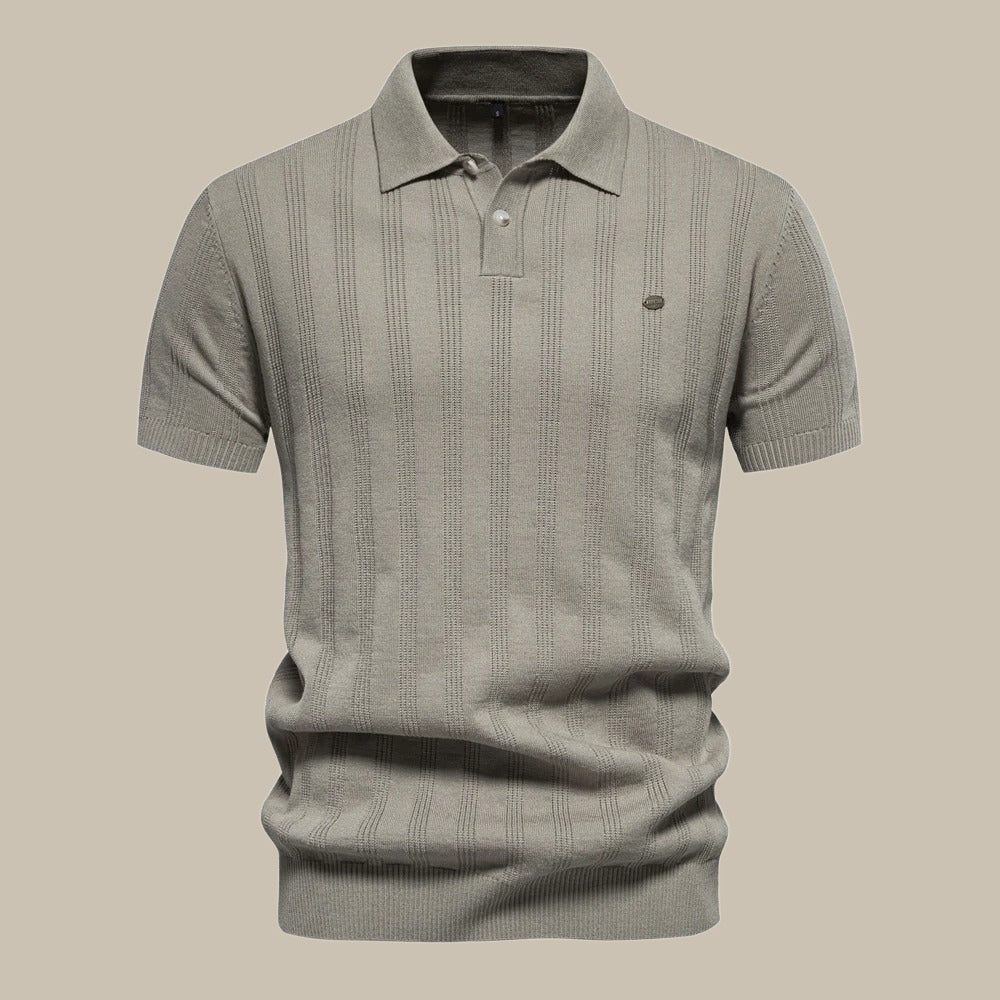Marco - Polo elegante in merino con maniche corte da uomo