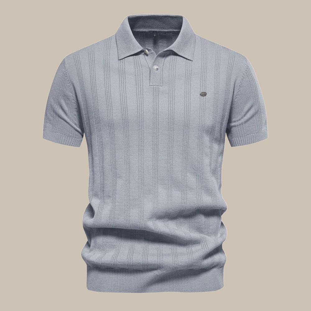Marco - Polo elegante in merino con maniche corte da uomo